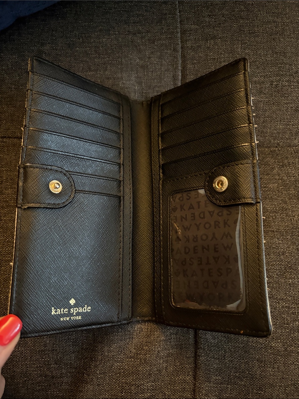kate spade Black and White Dot Continental Wallet - Picture 3 of 5